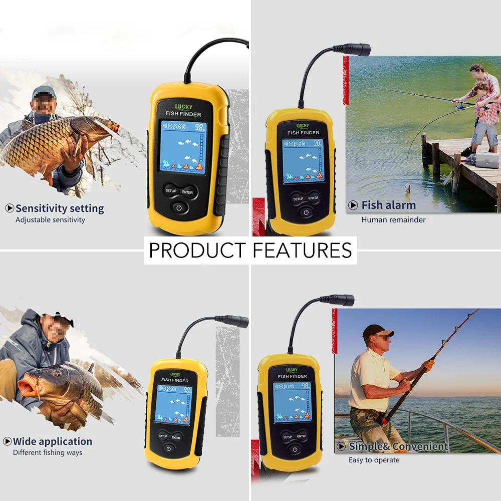 Lucky LCD Color Screen Portabl - đánh giá và giá Fish Finder Cable