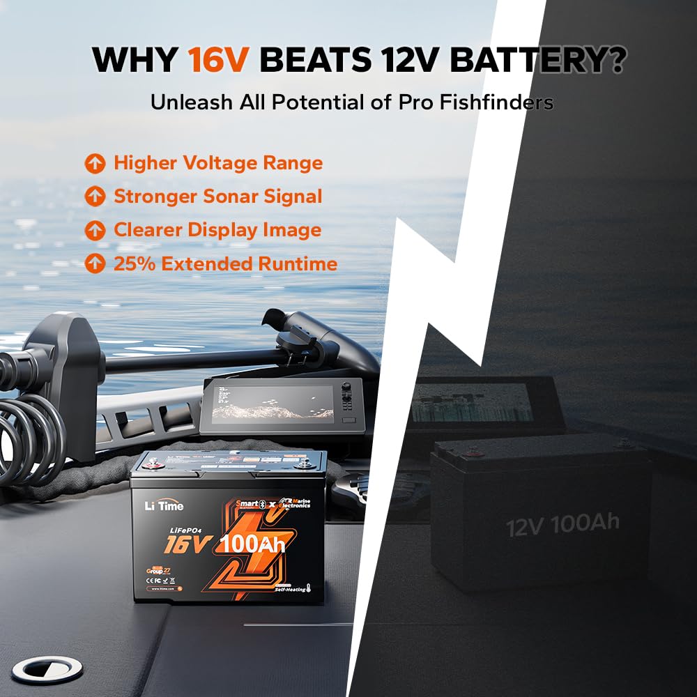 16V 100Ah Group 27 LiFePO4 Bat - đánh giá và giá Fish Finder Charger